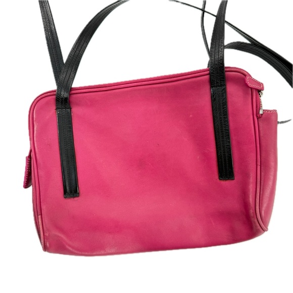 Coach Leatherware Berry & Black Leather Messenger Travel Bag Style 5068 Vintage - Picture 8 of 17